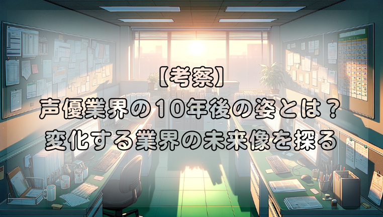 声優業界の10年後の姿とは？変化する業界の未来像を探る